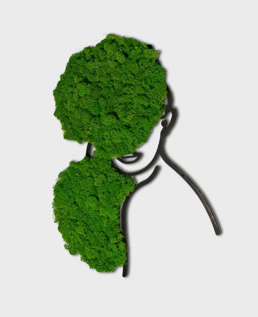Frauenporträt mit Moos – Die verdeckte Schönheit Női portré mohával – A rejtett szépség