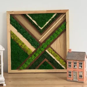 Mohakép fával és geometrikus átlós mintával