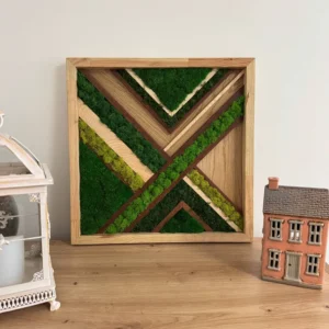 Mohakép fával és geometrikus átlós mintával