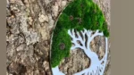 Moha életfa provence-i mohával és tobozokkal zöld növényekkel
