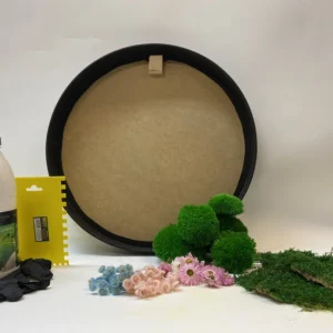 Kerek mohakép készítő DIY szett szárított virágokkal