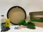 Kerek mohakép készítő DIY szett szárított virágokkal