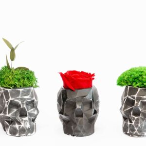 3D beton váza rózsával, 2 db-os szett