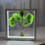 LED moha bonsai díszfa fa keretben tartósított izlandi mohából