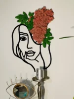 Moha portré Álmodozó rózsaszín és zöld zuzmóval